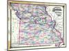 1876, Missouri Railroad Map, Missouri, United States-null-Mounted Giclee Print