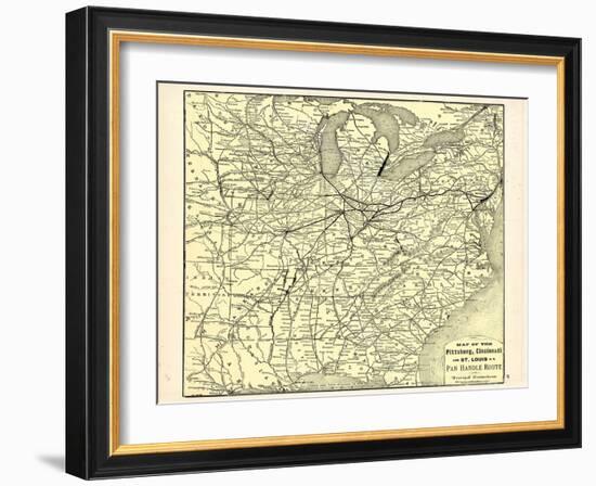 1876, Pittsburgh, Cincinnati and St. Louis R.R. Pan Handle Route, Pennsylvania, United States-null-Framed Giclee Print