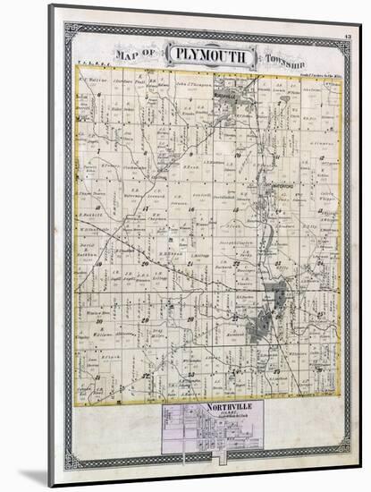 1876, Plymouth Township, Northville, Waterford, Michigan, United States-null-Mounted Giclee Print