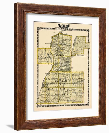 1876, Putnam County Map, Eastern Part of Marshall County Map, Hennepin, Illinois, United States-null-Framed Giclee Print