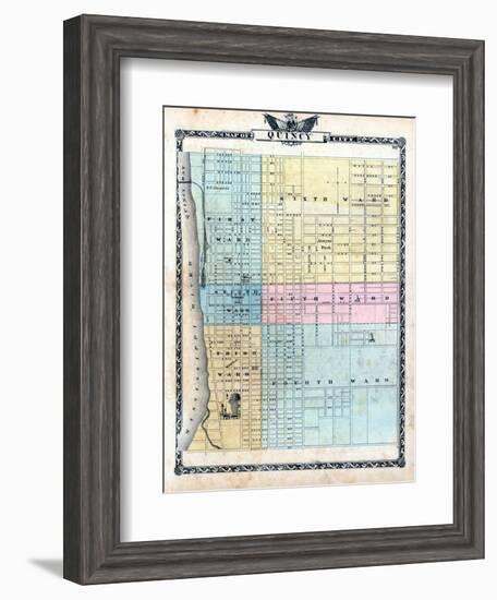 1876, Quincy City Map, Illinois, United States-null-Framed Giclee Print