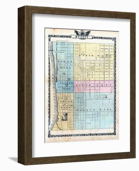 1876, Quincy City Map, Illinois, United States-null-Framed Giclee Print