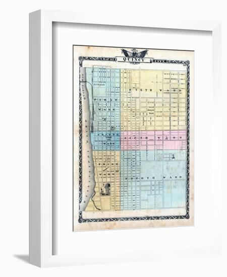 1876, Quincy City Map, Illinois, United States-null-Framed Giclee Print