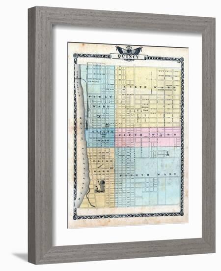 1876, Quincy City Map, Illinois, United States-null-Framed Giclee Print