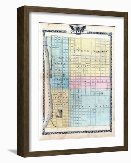 1876, Quincy City Map, Illinois, United States-null-Framed Giclee Print