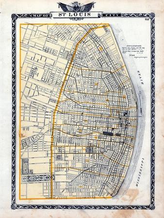  St Louis Map Print 8x10, St Louis Poster 24x36, St Louis  Missouri USA, Blue Geometric St Louis City Map Street Art Prints, St Louis  Gifts by Maps As Art : Handmade