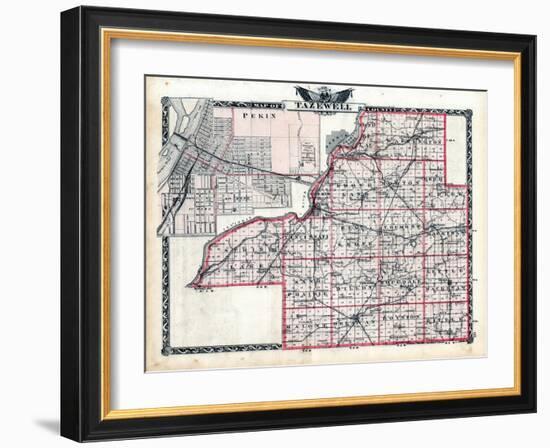 1876, Tazewell County Map, Illinois, United States-null-Framed Giclee Print