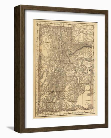 1876, Utah State Map, Utah, United States-null-Framed Giclee Print