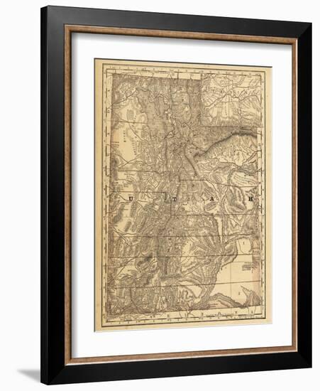 1876, Utah State Map, Utah, United States-null-Framed Giclee Print