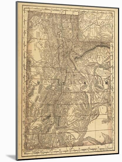 1876, Utah State Map, Utah, United States-null-Mounted Giclee Print