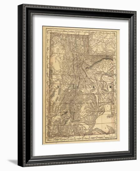 1876, Utah State Map, Utah, United States-null-Framed Giclee Print