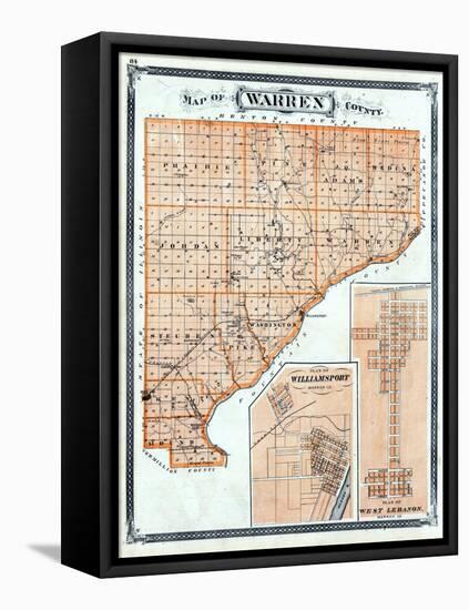 1876, Warren County, Williamsport, West Lebanon, Indiana, United States-null-Framed Premier Image Canvas