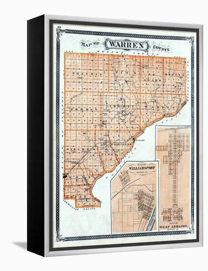 1876, Warren County, Williamsport, West Lebanon, Indiana, United States-null-Framed Premier Image Canvas