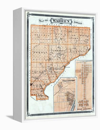 1876, Warren County, Williamsport, West Lebanon, Indiana, United States-null-Framed Premier Image Canvas