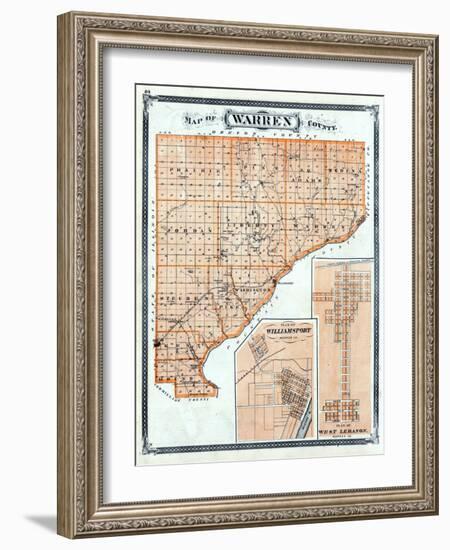 1876, Warren County, Williamsport, West Lebanon, Indiana, United States-null-Framed Giclee Print