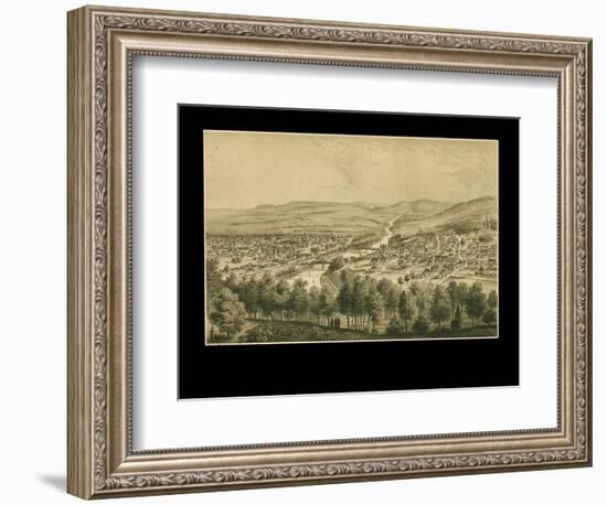 1877, Bethlehem Bird's Eye View, Pennsylvania, United States-null-Framed Giclee Print