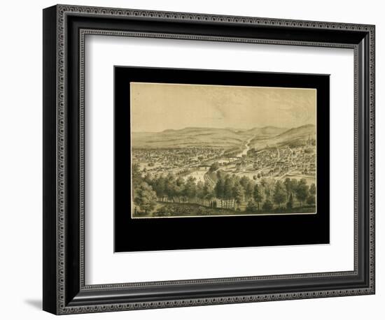 1877, Bethlehem Bird's Eye View, Pennsylvania, United States-null-Framed Giclee Print