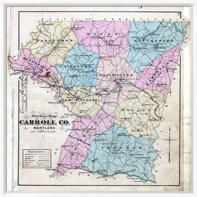 Map Of Carroll County Md 1877, Carroll County Map, Maryland, United States' Giclee Print | Art.com