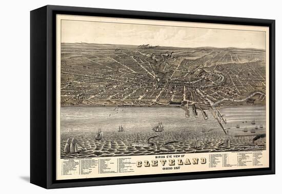 1877, Cleveland Bird's Eye View, Ohio, United States-null-Framed Premier Image Canvas