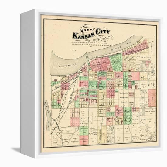 1877, Kansas City and Suburbs, Missouri, United States-null-Framed Premier Image Canvas