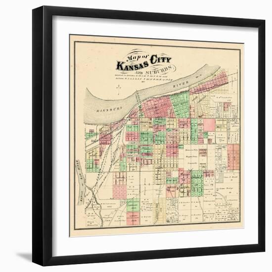 1877, Kansas City and Suburbs, Missouri, United States-null-Framed Giclee Print