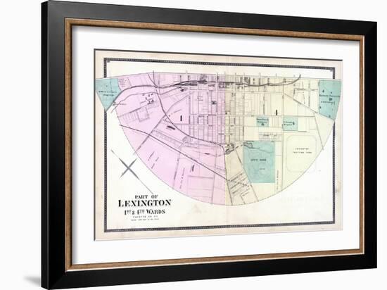 1877, Lexington - Wards 1 and 4, Kentucky, United States-null-Framed Giclee Print