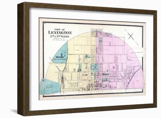 1877, Lexington - Wards 2 and 3, Kentucky, United States-null-Framed Giclee Print