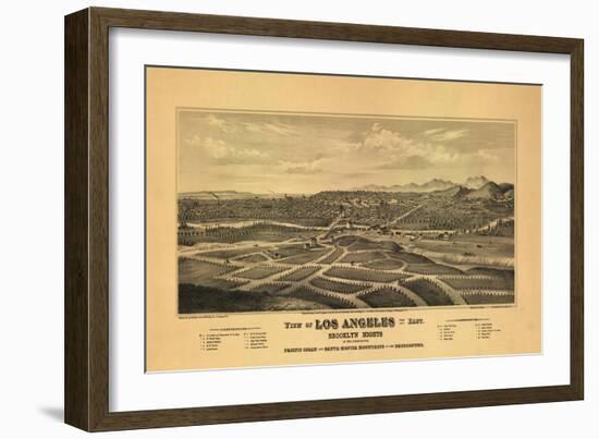 1877 Los Angeles Map-N. Harbick-Framed Art Print
