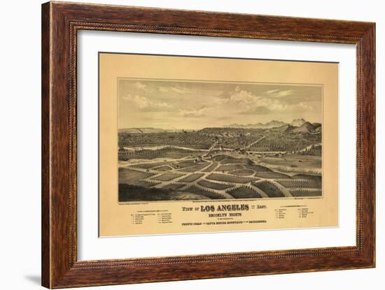 1877 Los Angeles Map-N. Harbick-Framed Art Print