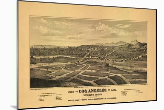 1877 Los Angeles Map-N. Harbick-Mounted Art Print