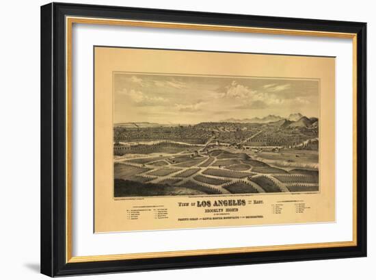 1877 Los Angeles Map-N. Harbick-Framed Art Print