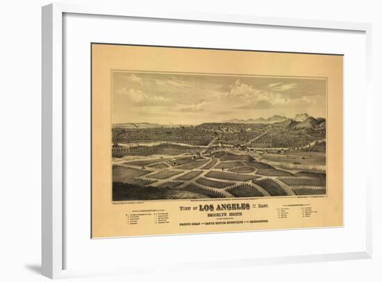 1877 Los Angeles Map-N. Harbick-Framed Art Print