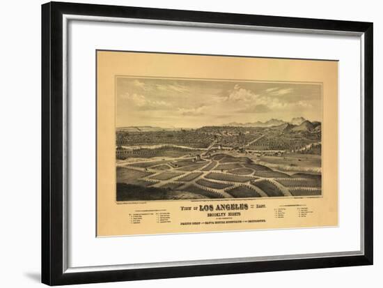 1877 Los Angeles Map-N. Harbick-Framed Art Print