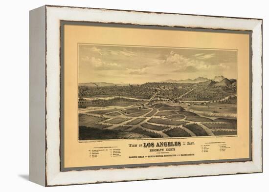 1877 Los Angeles Map-N. Harbick-Framed Stretched Canvas