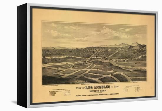 1877 Los Angeles Map-N. Harbick-Framed Stretched Canvas