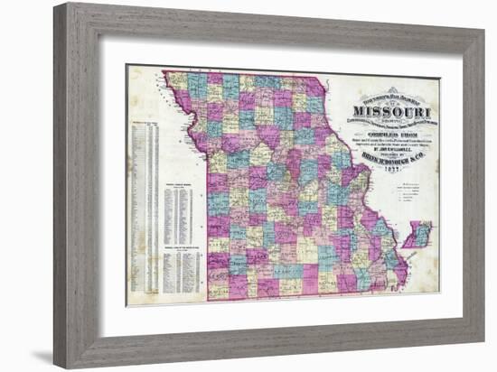 1877, Missouri State Map, Missouri, United States-null-Framed Giclee Print