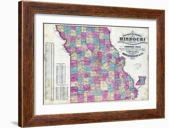 1877, Missouri State Map, Missouri, United States-null-Framed Giclee Print