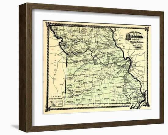 1877, State Map, Missouri, United States-null-Framed Giclee Print