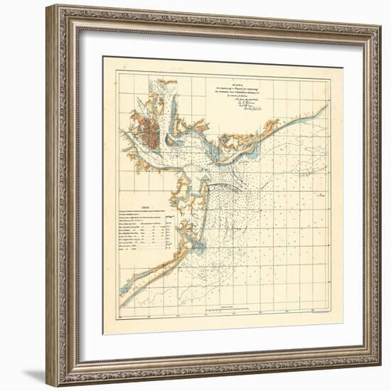 1878, Charleston Harbor Chart South Carolina, South Carolina, United States-null-Framed Giclee Print