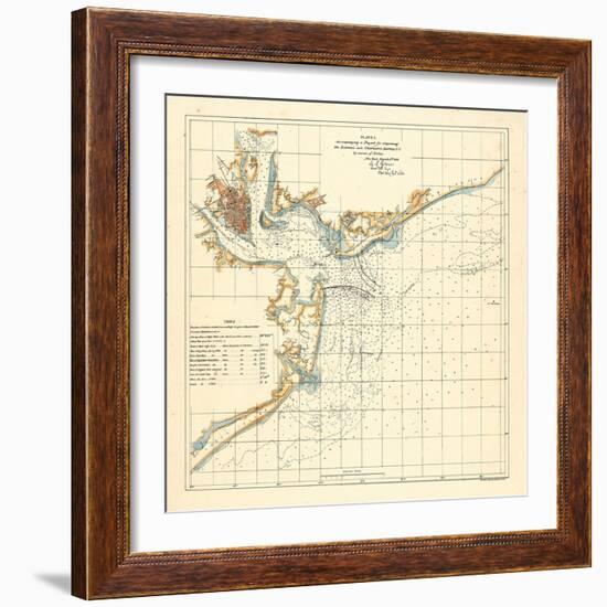 1878, Charleston Harbor Chart South Carolina, South Carolina, United States-null-Framed Giclee Print