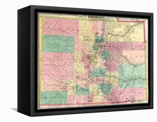 1878, Colorado State Map, Colorado, United States-null-Framed Premier Image Canvas