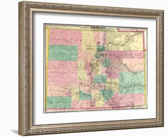 1878, Colorado State Map, Colorado, United States-null-Framed Giclee Print