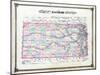 1878, Kansas State Railroad Map, Kansas, United States-null-Mounted Giclee Print