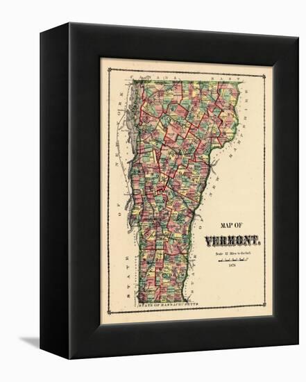 1878, Vermont State Map, Vermont, United States-null-Framed Premier Image Canvas