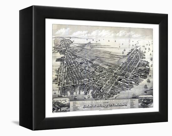 1879, Boston East Boston Bird's Eye View, Massachusetts, United States-null-Framed Premier Image Canvas