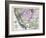 1879, California, Nevada, Utah, and Arizona States Map, California, United States-null-Framed Giclee Print