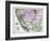 1879, California, Nevada, Utah, and Arizona States Map, California, United States-null-Framed Giclee Print