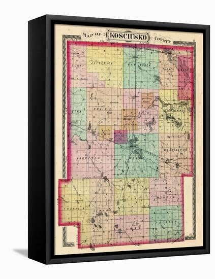 1879, Kosciusko County Map, Indiana, United States-null-Framed Premier Image Canvas