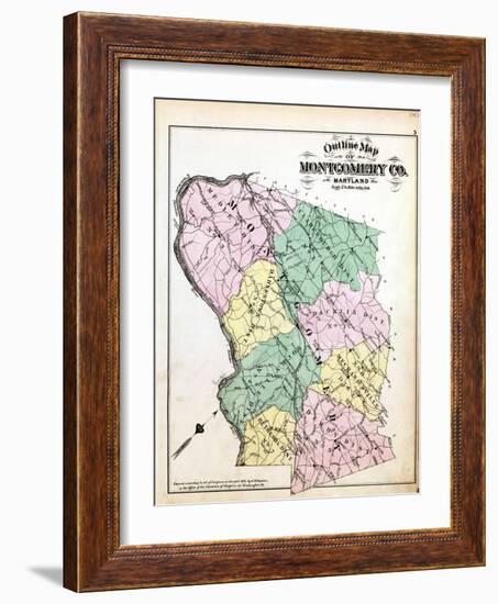 1879, Montgomery County Outline Map, District of Columbia, United States-null-Framed Giclee Print