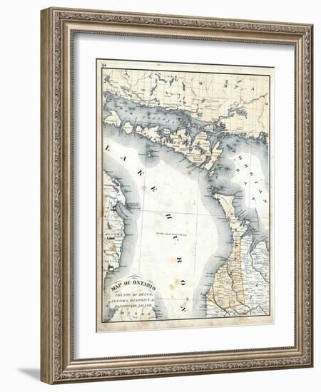 1879, Ontario - Counties - Bruce, Algoma District and Manitoulin Island, Canada-null-Framed Giclee Print